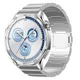 [BYI] チタンバンド 22mmバンド for Huawei Watch GT5 Pro 46mm / Huawei Watch GT5 46mm / Huawei Watch GT4 46mm / Huawei Watch 4 46mm / Huawei Watch 4 Pro 48mm等対応 軽量 マグネット式クラスプ 22mm交換用バンド ビジネス チタンベルト 調節器具付き
