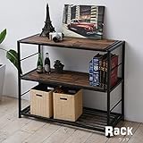 ラック幅90 天然木 北欧 木製 オープンラック シェルフ 収納家具 アイアン おしゃれ オイル アンティーク 植物性オイル 塗装 モダン スタイリッシュ ハンドメイド ナチュラル