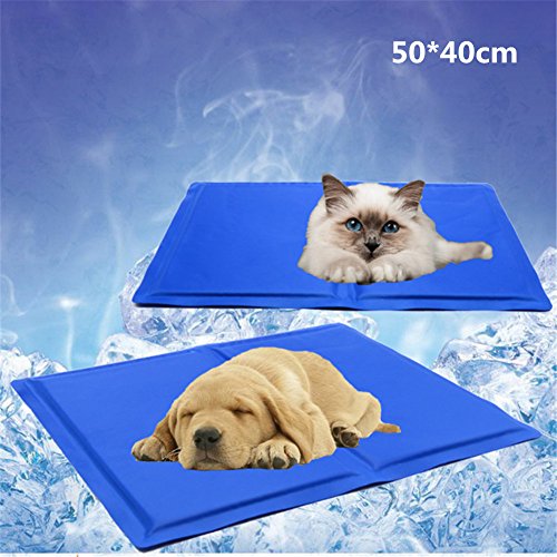 JTENG ペットクールマット ベッド ペット用ひんやりマット 犬猫用 多用途 折り畳み 涼感冷感マット 熱中症 暑さ対策 病予防 冷えマット 冷却ジェルシート (50*40cm)
