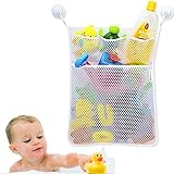 Bath Toy Organizerバスルーム浴槽ストレージメッシュbag-4ボーナス吸引カップフック、バスタブトイオーガナイザーメッシュバッグTidy吸引net-ベビー、キッズ、幼児のため&大人。 