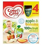 Cow & Gate Apple & Banana from 4-36 Months 4 x 90g (Pack of 2) - 4-36ヶ月から牛＆ゲートりんご＆バナナ4×90グラム (Cow & 
