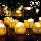 Nilight 12パックタイマーキャンドル、ウォームホワイト、電池式LEDフレイムレスキャンドルちらつきティーライトfor Better Holiday Celebration