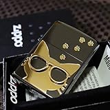 【ZIPPO】キャットサングラス ブラック＆ゴールド ジッポ ネコ 黒 金
