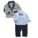 Linyuan 良質 Baby Boys Romper Gentlemen Suits Jumpsuit Wedding Tuxedo カバーオール LT26
