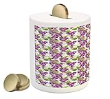 lunarableグレープ貯金箱、Vineyard Concept WithバイオレットトーンRipe Fresh Grapes有機Viticulture、印刷セラミックコイン銀行お金ボックスの保存の