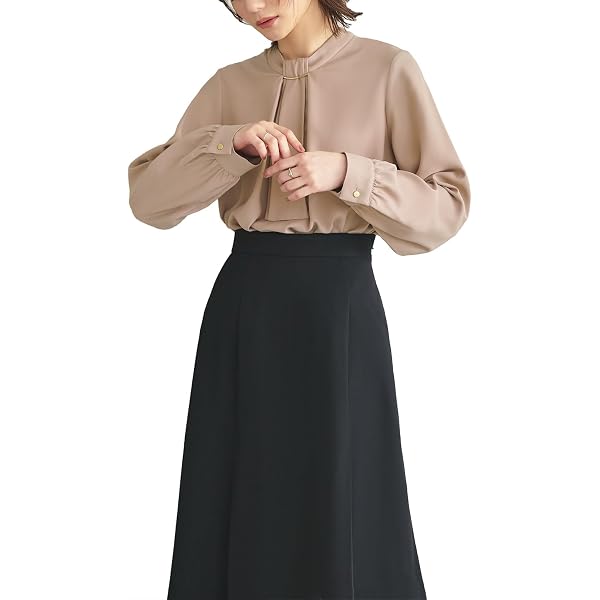 Amazon | [ルイ ルエ ブティック] スリット パール スタンドカラー 