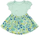 アンナニコラ 花柄 半袖ワンピースボディ (スカート取り外し可能) 60cm ブルー C-85-2 F74 日本製