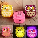 GLADLE Cartoon Cute Owl Night Light自動コントロールセンサーランプキッズ赤ちゃんソフトライト寝室照明ウォールライト