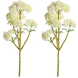Supla 2 pcs人工多肉植物BouquetsグリーンとホワイトのプラスチッククラスタSedum Succulent Artificial Flower Arrangement ホワイト