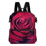 バララ(La Rose) リュックサック 高校生 通学 通勤 かわいい 赤い レッド バラ柄 花柄 リュック レディース おしゃれ 大容量 軽量 子供 キャンバス バック 旅行 カジュアル 学生 アウ
