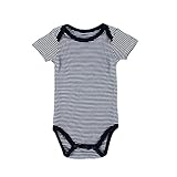 エルフ ベビー(Fairy Baby)ベビーカバーオール ロンパース ボディスーツ 肌着 半袖 男の子 出産祝い(サイズ：0-3M) 黒縞柄