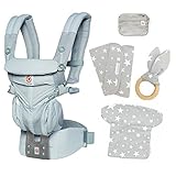 最新 エルゴ 抱っこ紐　Ergobaby（エルゴベビー）OMNI360 cool air/クールエア （ヘッドサポート＋よだれパッド＋うさみみ（歯固め）付）【正規代理店2年間保証付】 (グレー)