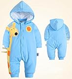 ベビー服 乳児服 ロンパース カバーオール ふわふわ 着ぐるみ パジャマ 冬 (73cm/6-9ヶ月)