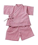 yuga☆甚平 ピンク 80cm オーガニックコットン100% ベビー 服 男の子 女の子 兼用 出産祝い お祭り 浴衣 プレゼント 綿100%