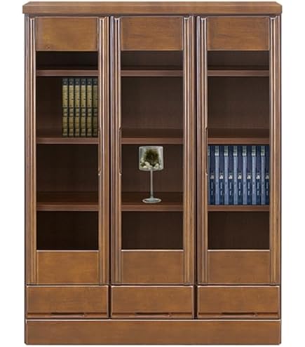 Amazon｜イタリア製 ブックケース 本棚 象嵌 完成品 ブラウン 木製