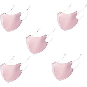 雑貨の国のアリス 5枚 冷感 マスク ひんやり 接触冷感 マスク 洗える 夏 涼しい マスク 夏用 クール 立体マスク 男女兼用 (ピンク)