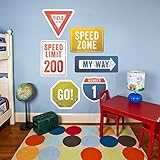 Oopsy Daisy Road Signs Peel and Place, Multired, 54' x 30' [並行輸入品]