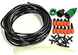 ガーデニング 散水 ミスト シャワー ガーデン 水やり DIY キット 10m ノズル 11個 アタッチメント 付き