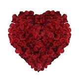 Naler人工花シルクローズ花びらホームパーティーセレモニー結婚式装飾2000pcs、レッド