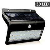 Dongke ソーラーライト 人感センサー+光センサー 高輝度 30個 LED 屋外照明/軒先/壁掛け/駐車場/庭先/防犯用/玄関周りなど対応 夜間自動点灯 単結晶シリコンソーラーパネル充電省エネ I