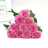 Kingdetector ピンクとバラ色 高品質 ローズ バラの造花 ブーケ インテリア 本物 きれい 結婚式 お祝い (36pcs)