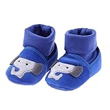 Domybest秋冬 子供用ファーストシューズ 男の子 女の子 子象の形 ブルー かわいい インドア アウトドア 暖かく保つ 柔らか ソフトソール 滑り止め 出産お祝い 誕生日 百日記念 プレゼント