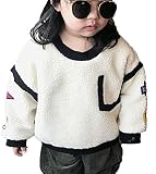 CAIXINGYI冬の新しい子供服の日本の子供の子羊の髪の太いセーターの男性と女性のパーソナライズドフード付きのセーター (130CM, ブラック)