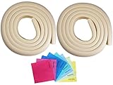 Babystity 危険防止 コーナー ガード クッション 両面テープ クリーニングクロス (2m×2個, アイボリー)