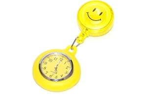 GoodsLand(グッズランド) 【 6color 】 蓄光 ナースウォッチ クリップ式 逆さ文字盤 時計 かわいい キャラクター リール クリップ GD-SMLNASU-YE