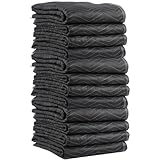 72 " x 80 " Moving Blanket ( 12パック) US CargoコントロールEconoデラックス( 65ポンド/ダース、ブラック/グレー)