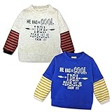 (オートミール/90cm)ベビー服 男の子 トレーナー 長袖 裏起毛 重ね着風 ロゴプリント 袖切替 男児 ベビー
