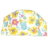 スイミングキャップ 花柄 ベビー キッズ 水泳帽 ストレッチ 子供水着 856474 イエロー 48-54cm