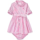 Ralph Lauren(ラルフローレン) 長袖ストライプシャツドレス(Pink)/ワンピース 24M(18-24ヶ月) [並行輸入品]