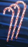 Sienna Lighted Outdoor Shimmering Candy Cane Christmas Lawn Stakes, Set of 3, 28" [並行輸入品]