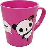 ツイン パンダのプラスチックマグカップ H ピンク 240ml JMZ018