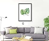 牧歌的な壁画の緑の植物のデコの絵画ソリッドウッドの壁ハンギングの背景の絵画リビングルームダイニングルームのエントランスソファフレスコ画 (色 : G, サイズ : 30 * 40)