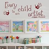 Custom Vinyl Wall Stickers Classroom Decor Kids Room Decal Personalized Picasso Wall Quotes Every Ch