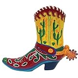 6インチマルチ色CactusカウボーイブートPaintedセラミック貯金箱