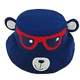 LeafIn キッズハット ベビー帽子 子供向けクロッシェ 紫外線対策 UVcut帽子 ブルトン チューリップハット (52cm, ネイビー)