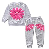 PER ベビー服　子供服 上下 セット　ガールズ　女の子　長袖上着＆長ズボン　カジュアル 長袖　コットン　ヒマワリ柄 12-36ヶ月