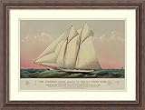 アートフレーム印刷' The Schooner n.y.ヨットクラブ、1870のヨットマジック' Size: 24 x 18 (Approx), Matted グレー 3745546
