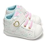 [ムーンスター] MoonStar キャロット B84 子供用スニーカー ベビーシューズ マジック式 ハート柄 羽飾り 女の子用 Carrot ホワイト 14.5cm