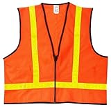 MCR Safety VA221RL Class 2 Haynes Polyester Safety Vest with 1-3/8-Inch Lime Reflective Stripe, Fluo