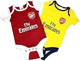 Arsenal F.C. 2 Pack Bodysuit 3/6 mths DR / アーセナル F.C. 2 パック ボディスーツ 3-6ヶ月 DR / ロンパース カバーオール