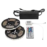 EPBOWPT 2Reels(10M/32.8ft) SMD 5050 Waterproof 600 LEDs RGB Color Changing Flexible LED Strip Light+