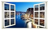 24" Window Scape Instant View Grand Canal Venice Italy #1 Wall Decal Graphic Sticker Mural Home Kids