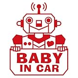 imoninn BABY in car ステッカー　【パッケージ版】　No.50　ロボットさん　（赤色）