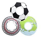 Simple Plan　ベビー　キッズ　360°回転可　よだれかけ　スタイ　ビブ　3枚セット　綿100%　防水　4層タイプ (サッカー)