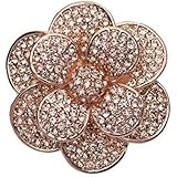 (ビジューフォーユー) bijoux4u スワロフスキー・ラインストーンのブローチ フラワー・モチーフ ゴ-ルド H2032 [インポート]