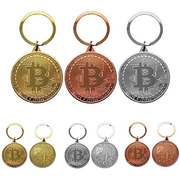Amazon Co Jp キーホルダー かっこいい お洒落 ビットコイン 記念 記念硬貨 シンボル マーク チャーム キーリング シルバー シューズ バッグ
